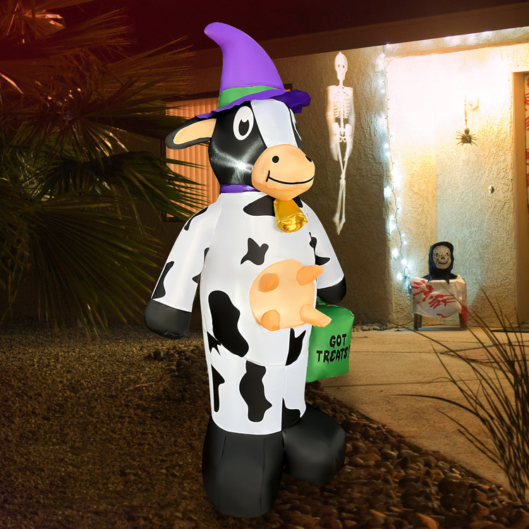 4 FT Halloween Inflatable Cow Decorations