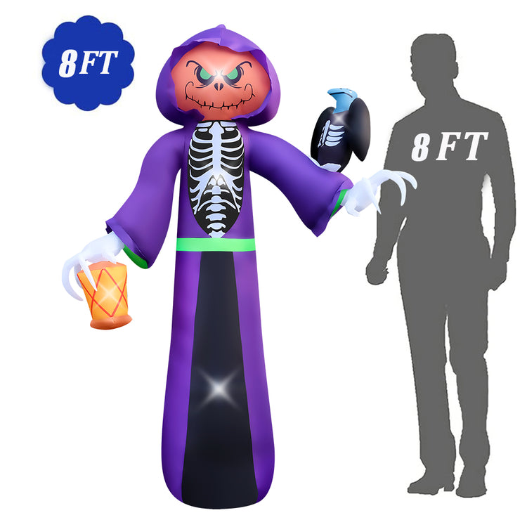 8 FT Halloween Inflatable Pumpkin Reaper Decorations
