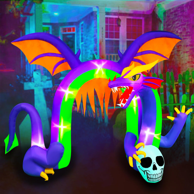 9 Ft Halloween Inflatable Dragon Archway Decoration Blow up Decor