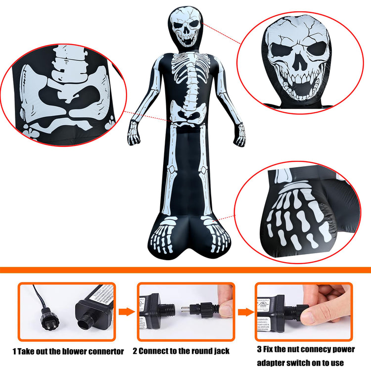 10 FT Halloween Inflatable Skeleton LED Lighted Blow Up Decoration