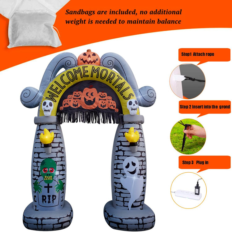 10 Ft Halloween Inflatable Archway Arch Decoration Decor