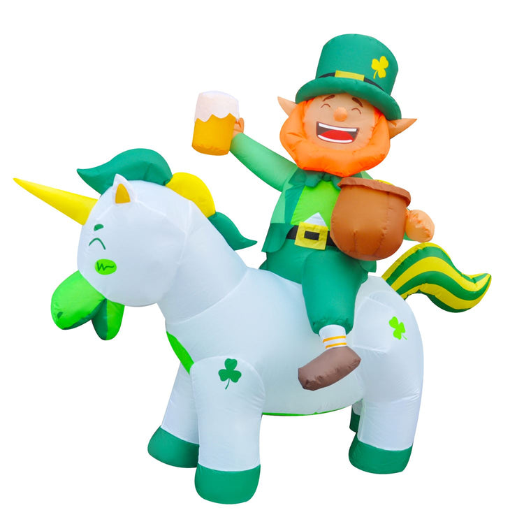 5Ft SeasonBlow Inflatable Saint Pa's Fairy Riding Unicorn.