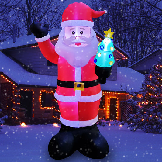 9Ft SeasonBlow Inflatable Christmas Santa Claus holding Christmas tree