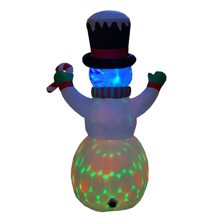 10 Ft Seasonblow Inflatable Christmas Snowman Holding Candy Stick In Hand