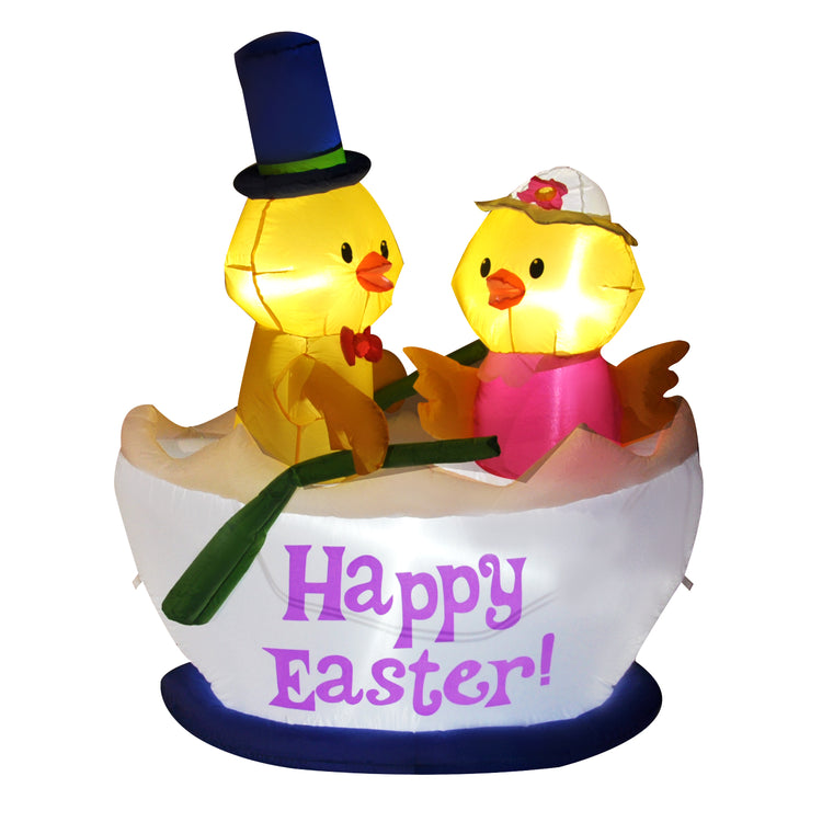5 Ft Seasonblow Inflatable Easter Chicks Rowing