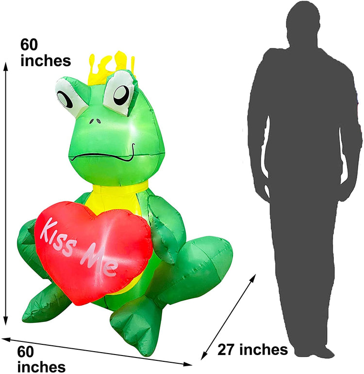 5ft Inflatable Valentine Cute Frog Decoration