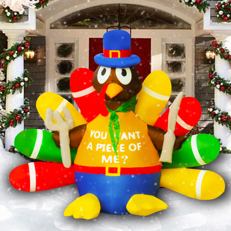 8.5Ft Seasonblow Inflatable Thanksgiving Turkey with colorful wings