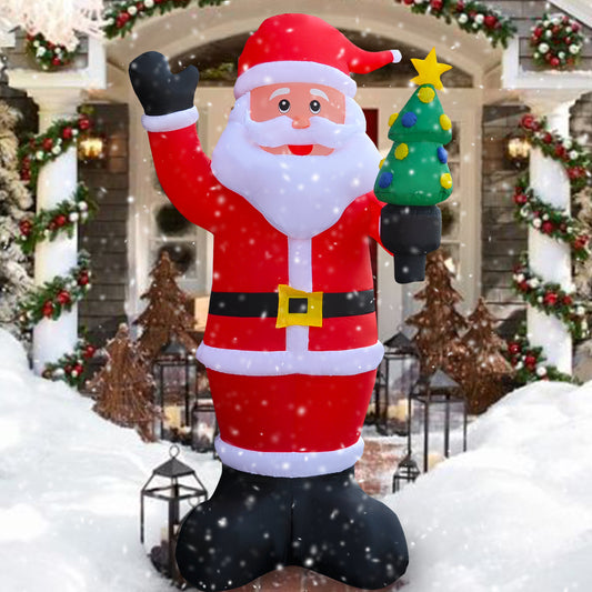 9Ft SeasonBlow Inflatable Christmas Santa Claus holding Christmas tree