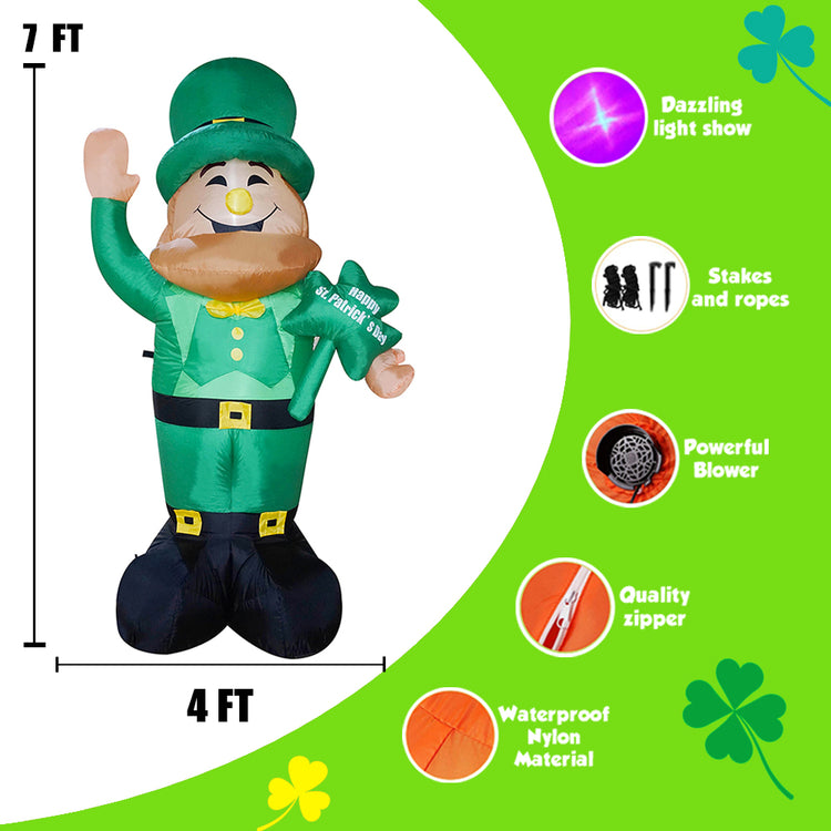 7Ft Seasonblow Inflatable St. Patrick Waved.