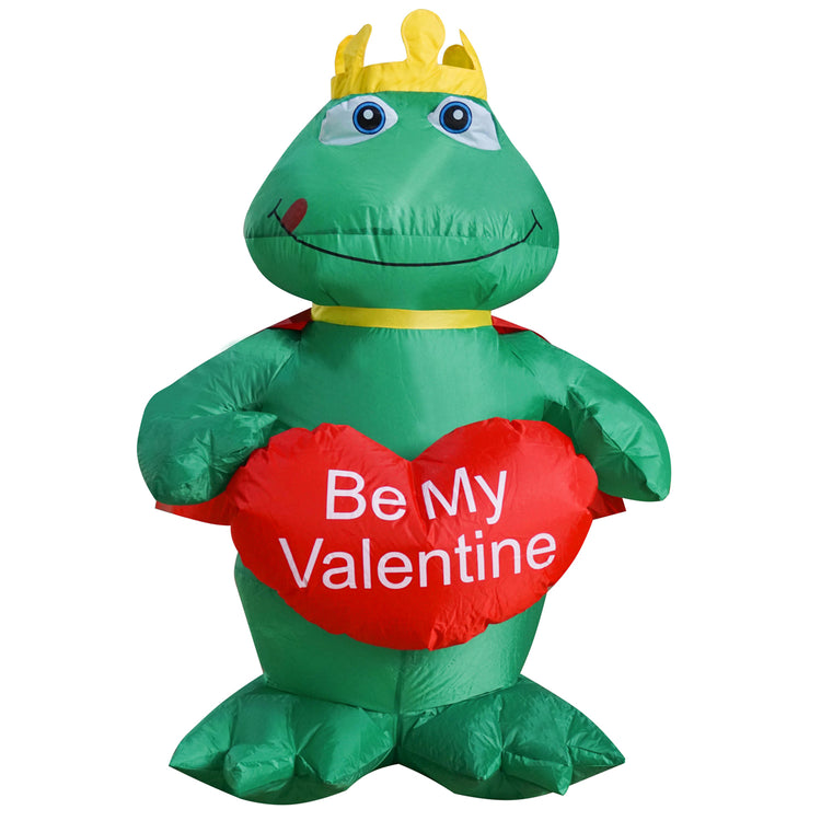 4Ft SeasonBlow Inflatable Valentine's Day Frog Prince Holding Love Heart.
