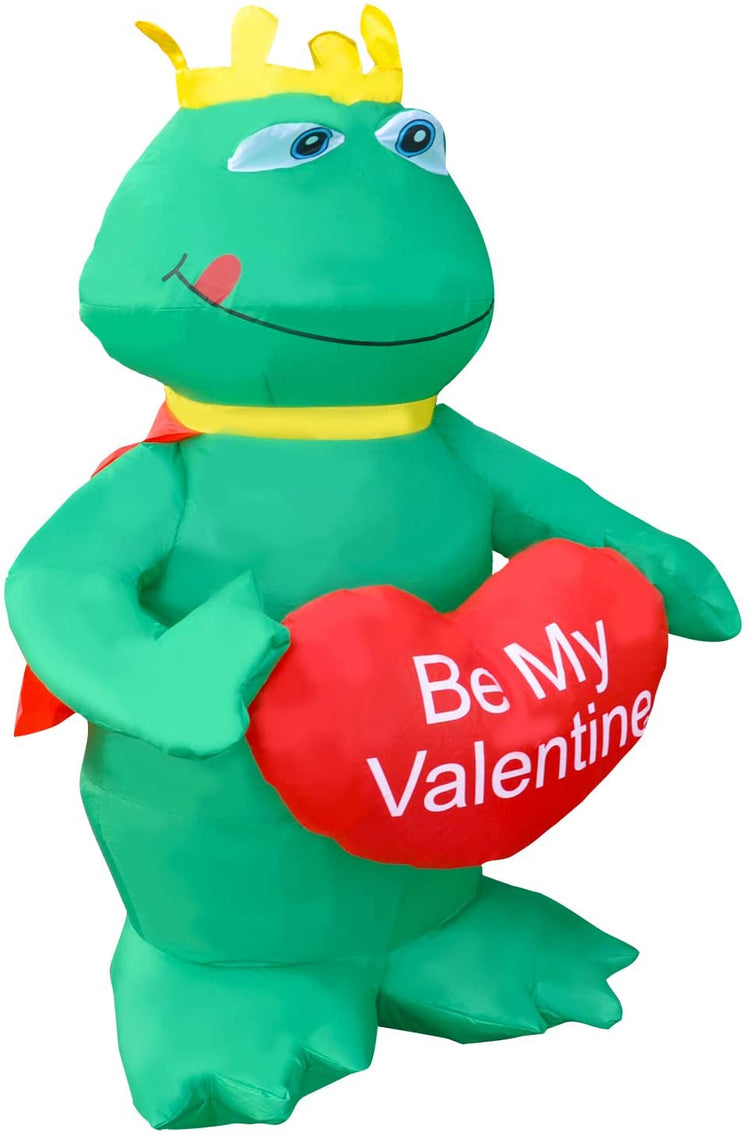 4Ft SeasonBlow Inflatable Valentine's Day Frog Prince Holding Love Heart