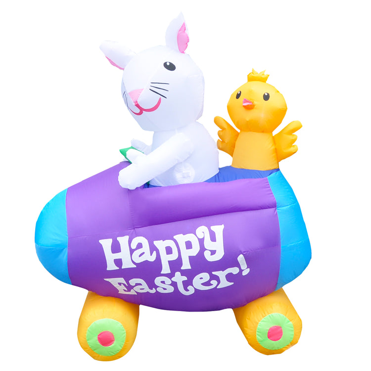 5 Ft Seasonblow Inflatable Easter Bunny Chicken
