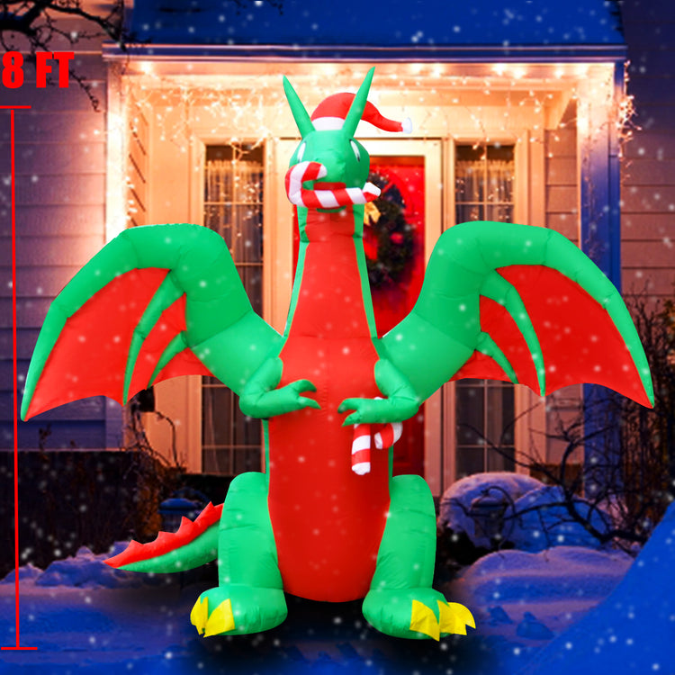 10Ft Seasonblow Inflatable Christmas Dragon Bite Candy Bar