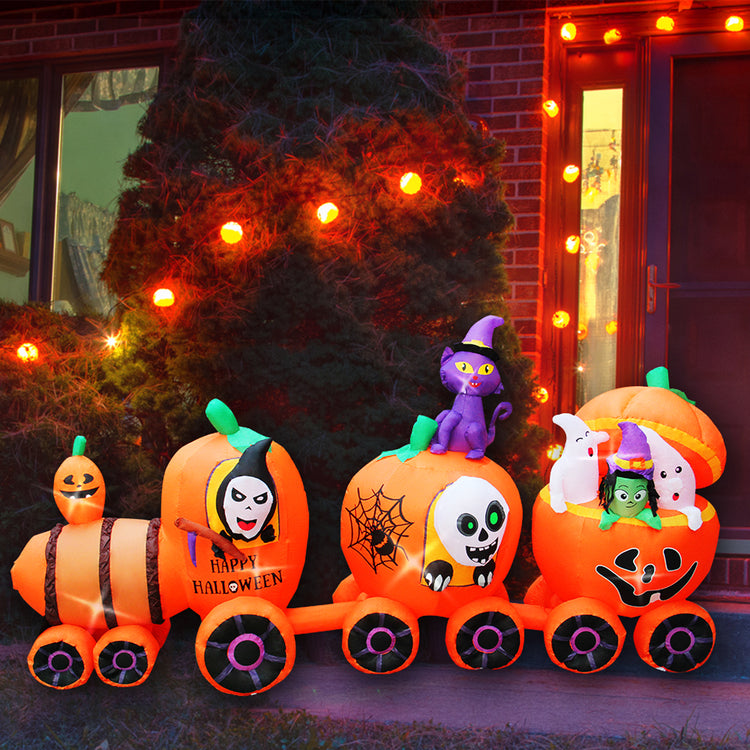 9Ft Seasonblow Inflatable Halloween Pumpkin Train