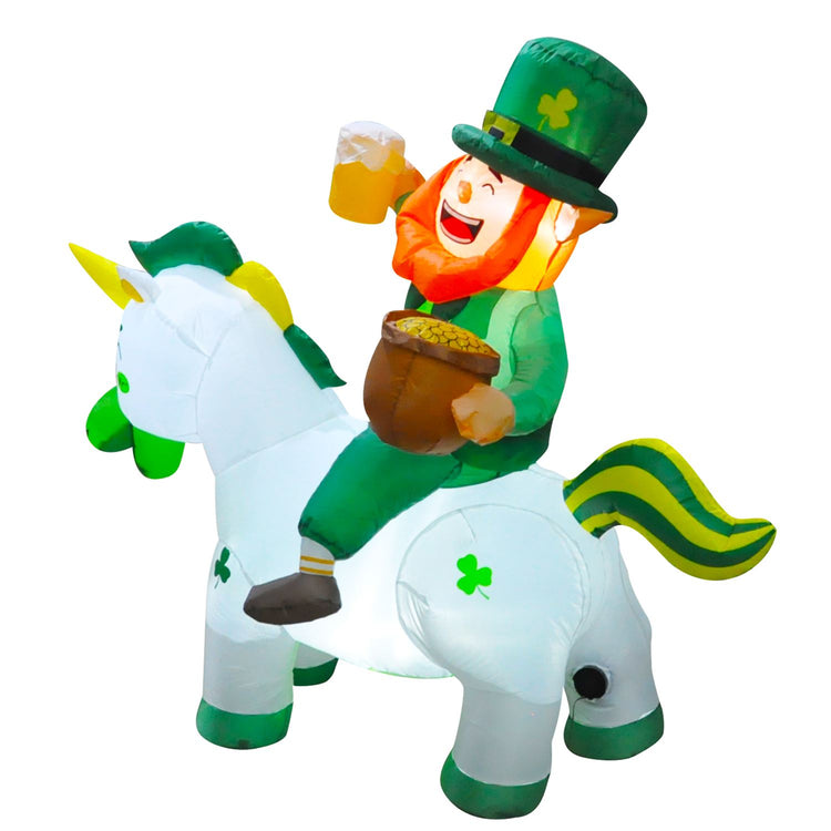5Ft SeasonBlow Inflatable Saint Pa's Fairy Riding Unicorn.