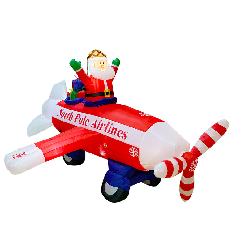 8FT 240CM Seasonblow Christmas Inflatable Santa Airplane