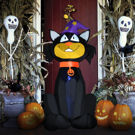 4Ft Seasonblow Halloween Inflatable Wizard Black Cat