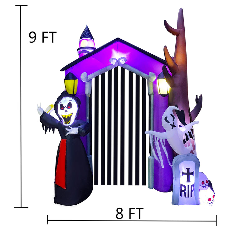 9 Ft Seasonblow Inflatable Halloween Scythe Ghost Arch