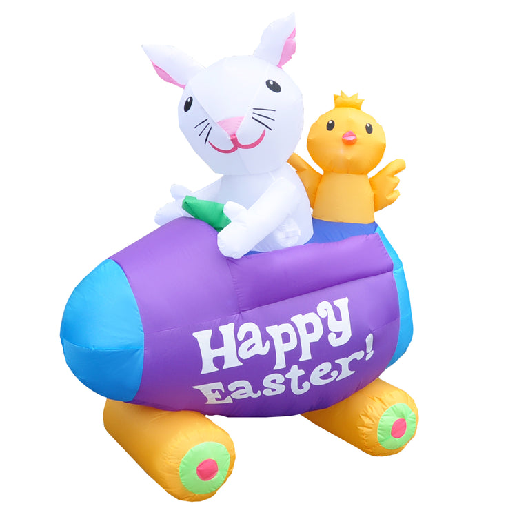 5 Ft Seasonblow Inflatable Easter Bunny Chicken