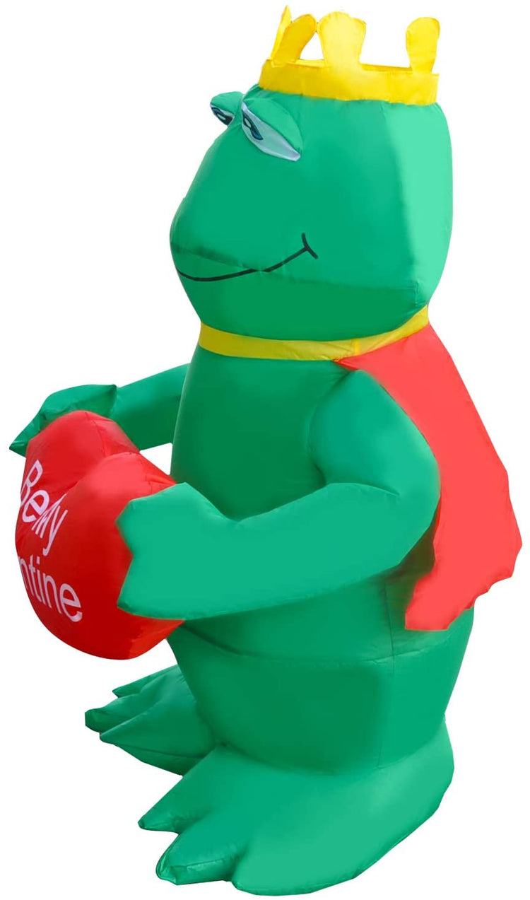 4Ft SeasonBlow Inflatable Valentine's Day Frog Prince Holding Love Heart