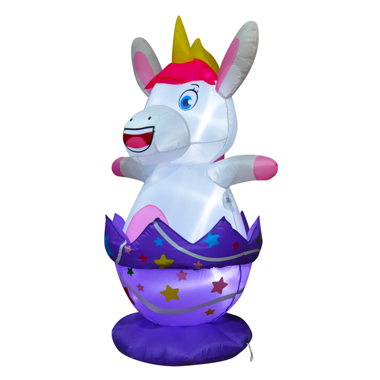 5ft Seasonblow Inflatable Easter Unicorn Break Eggshell Decoration LED.