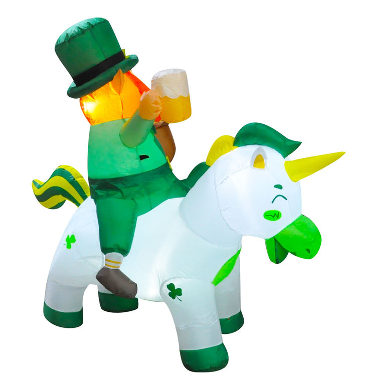 5Ft SeasonBlow Inflatable Saint Pa's Fairy Riding Unicorn.