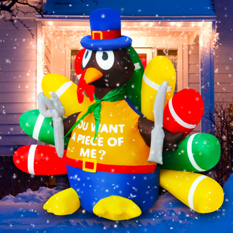8.5Ft Seasonblow Inflatable Thanksgiving Turkey with colorful wings
