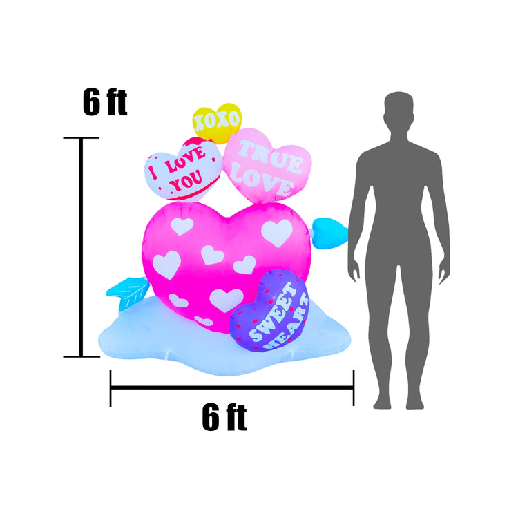 6Ft SeasonBlow Inflatable Valentine's Day Heart.