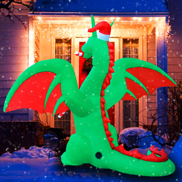 10Ft Seasonblow Inflatable Christmas Dragon Bite Candy Bar