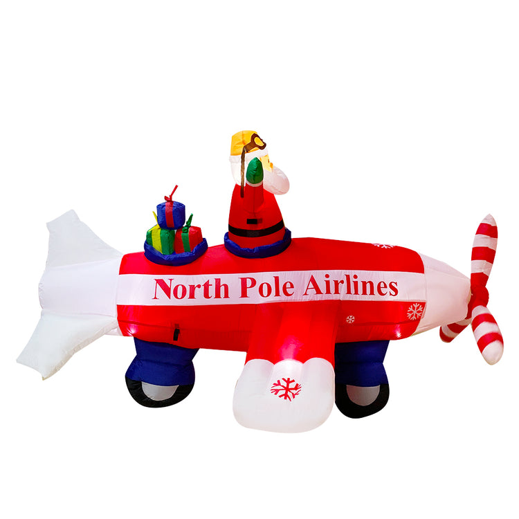 8FT 240CM Seasonblow Christmas Inflatable Santa Airplane