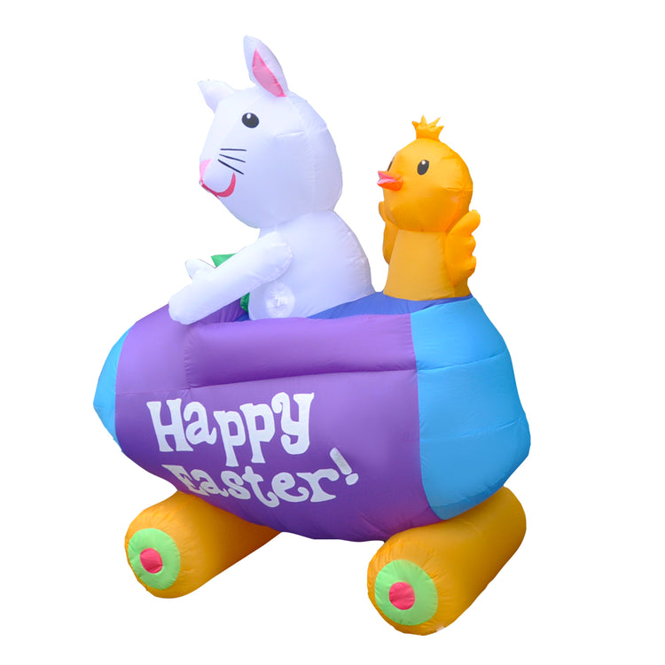 5 Ft Seasonblow Inflatable Easter Bunny Chicken