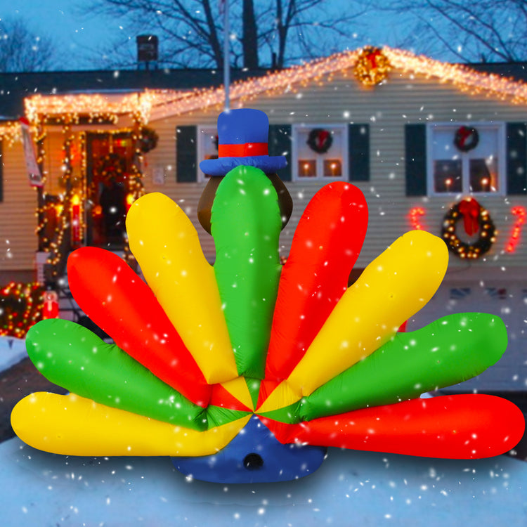 8.5Ft Seasonblow Inflatable Thanksgiving Turkey with colorful wings