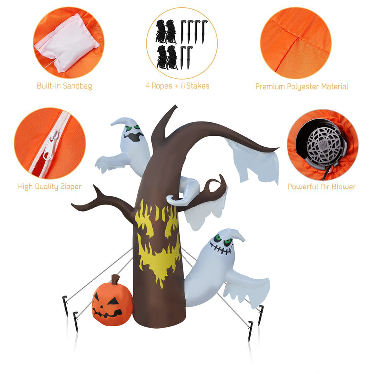 7Ft Seasonblow Inflatable Halloween Ghost Tree