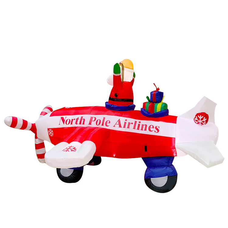 8FT 240CM Seasonblow Christmas Inflatable Santa Airplane