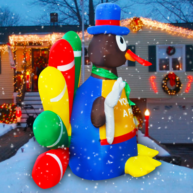 8.5Ft Seasonblow Inflatable Thanksgiving Turkey with colorful wings