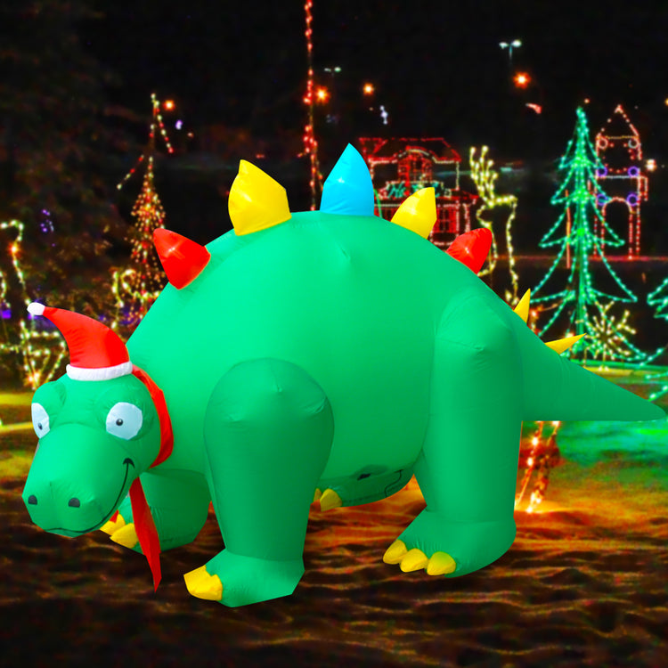 8Ft Seasonblow Inflatable Christmas Stegosaurus