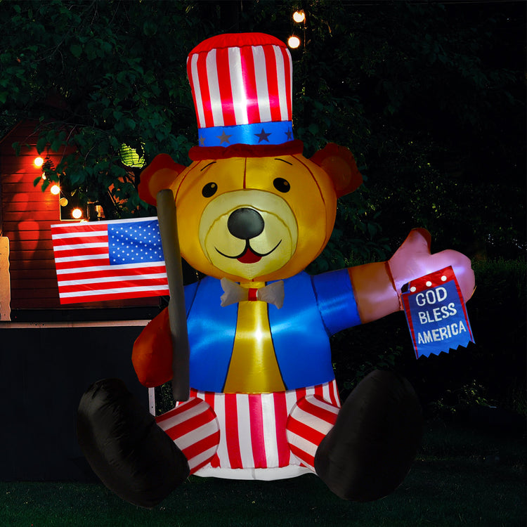 5Ft Seasonblow Inflatable Independence Day Little Bear