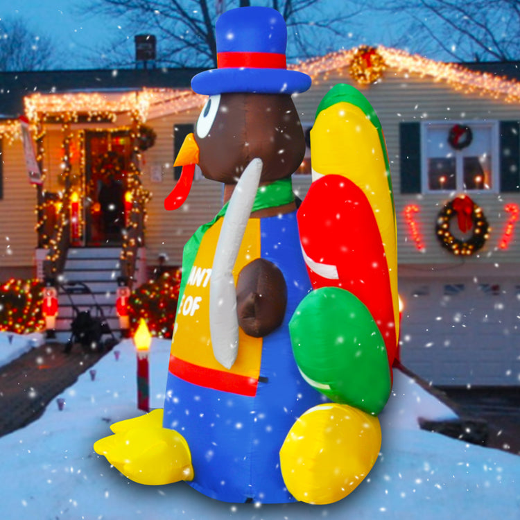 8.5Ft Seasonblow Inflatable Thanksgiving Turkey with colorful wings