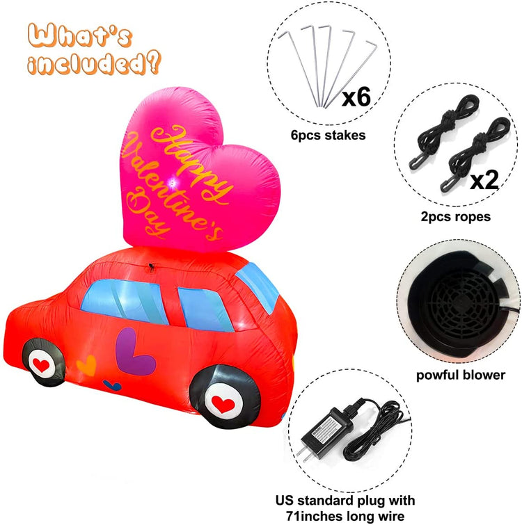 6ft Inflatable Valentine Love Taxi Car Decoration