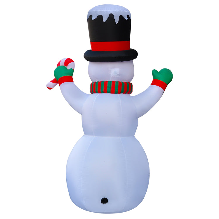 10 Ft Seasonblow Inflatable Christmas Snowman Holding Candy Stick In Hand