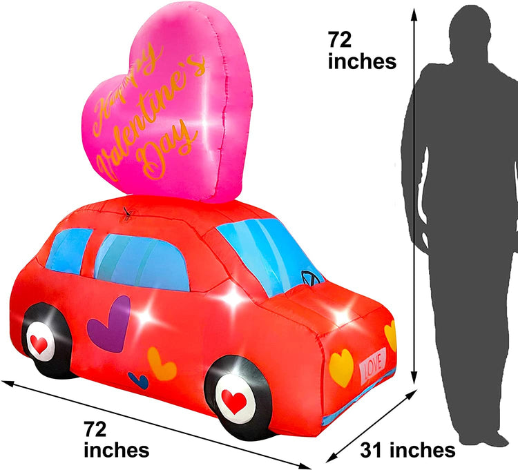 6ft Inflatable Valentine Love Taxi Car Decoration