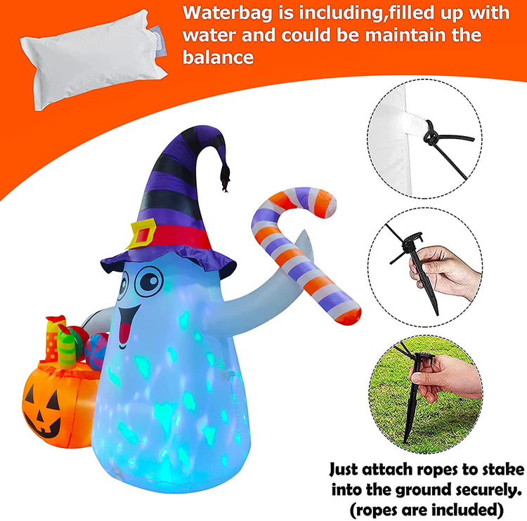 5Ft Seasonblow Halloween Inflatable Little White Ghost