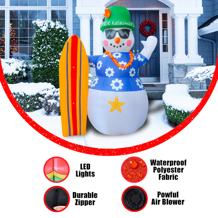 8Ft SeasonBlow Inflatable Christmas Hawaiian Snowman