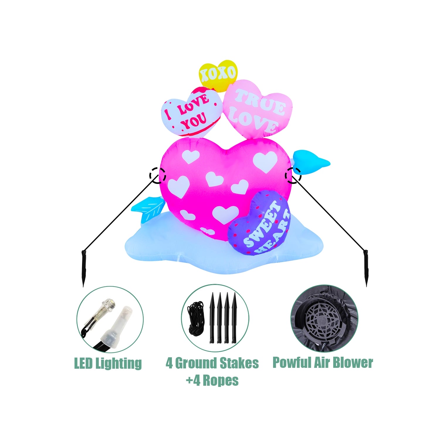 6Ft SeasonBlow Inflatable Valentine's Day Heart.