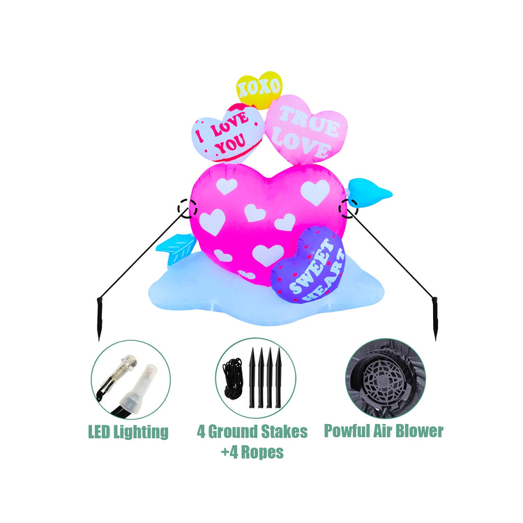 6Ft SeasonBlow Inflatable Valentine's Day Heart.