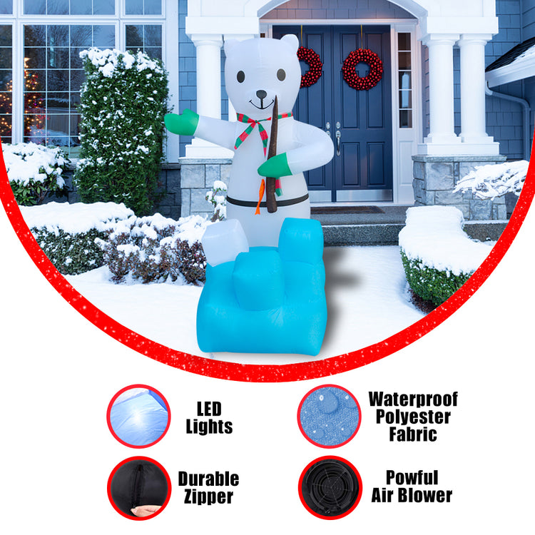 5Ft Seasonblow Inflatable Christmas Polar Bear Gift Box