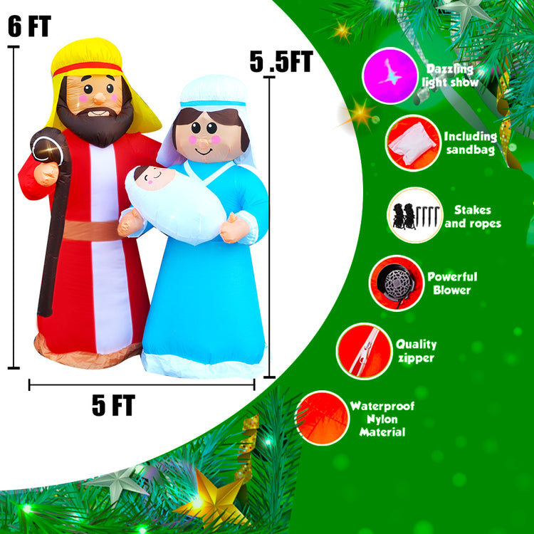 6Ft SeasonBlow Inflatable Jesus family