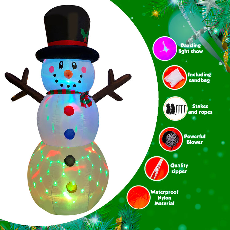 8Ft SeasonBlow Inflatable Christmas Glitter Snowman