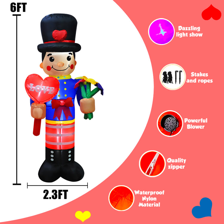 6Ft Seasonblow Inflatable Valentine's Day Soldier