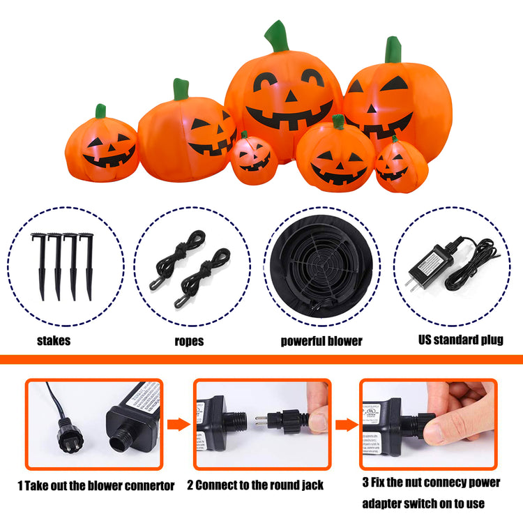 7Ft Seasonblow Halloween Inflatable Pumpkin Combo